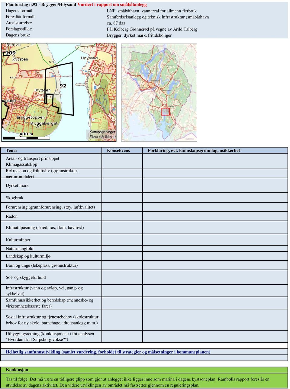 og kulturmiljø Samfunnssikkerhet og beredskap (menneske- og virksomhetsbaserte farer) Sosial infrastruktur og tjenestebehov (skolestruktur, behov for ny skole, barnehage, idrettsanlegg m.m.) Utbyggingsretning (konklusjonene i fht analysen "Hvordan skal Sarpsborg vokse?