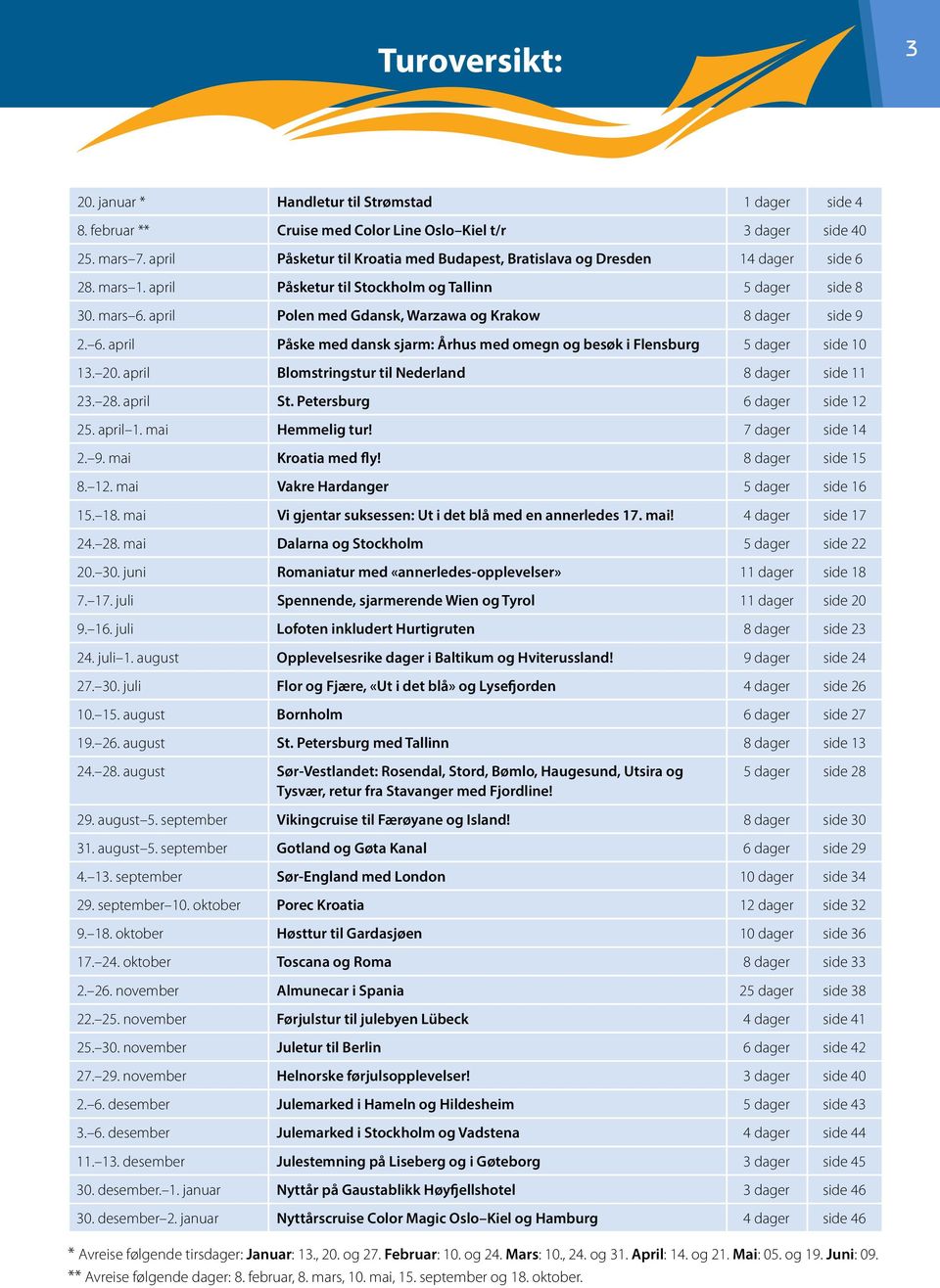 april Polen med Gdansk, Warzawa og Krakow 8 dager side 9 2. 6. april Påske med dansk sjarm: Århus med omegn og besøk i Flensburg 5 dager side 10 13. 20.