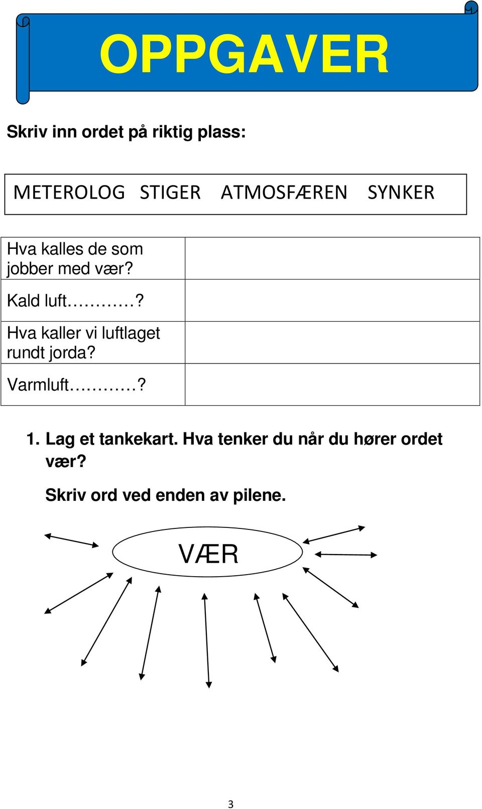 Hva kaller vi luftlaget rundt jorda? Varmluft? 1.