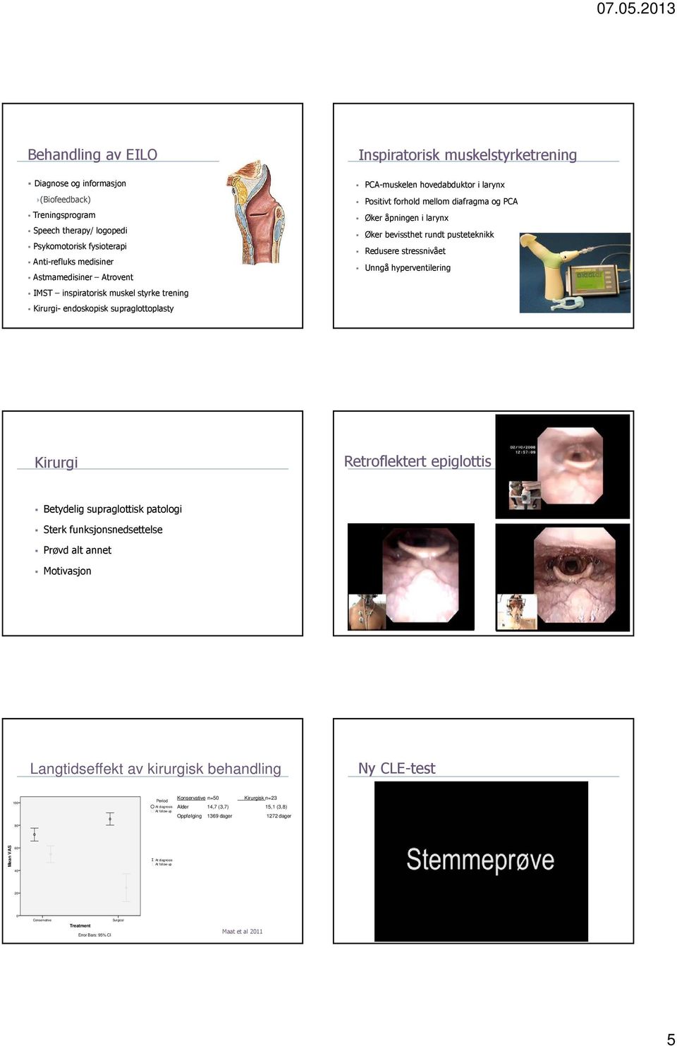 inspiratorisk muskel styrke trening Kirurgi- endoskopisk supraglottoplasty Kirurgi Retroflektert epiglottis Betydelig supraglottisk patologi Sterk funksjonsnedsettelse Prøvd alt annet Motivasjon