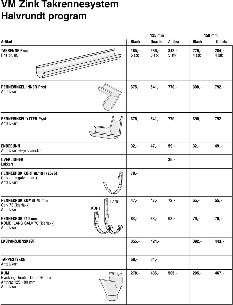 Artikel Blank Quarts Anthra Blank Quarts TAKRENNE Pr/m 185,- 236,- 342,- 220,- 284,- Pris pr. m.