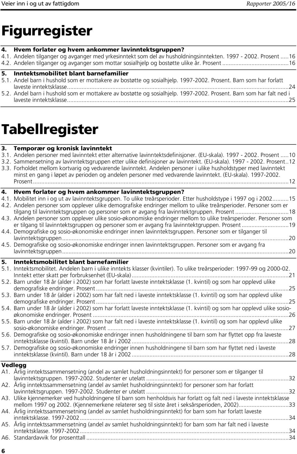 1997-2002. Prosent. Barn som har forlatt laveste inntektsklasse...24 5.2. Andel barn i hushold som er mottakere av bostøtte og sosialhjelp. 1997-2002. Prosent. Barn som har falt ned i laveste inntektsklasse.