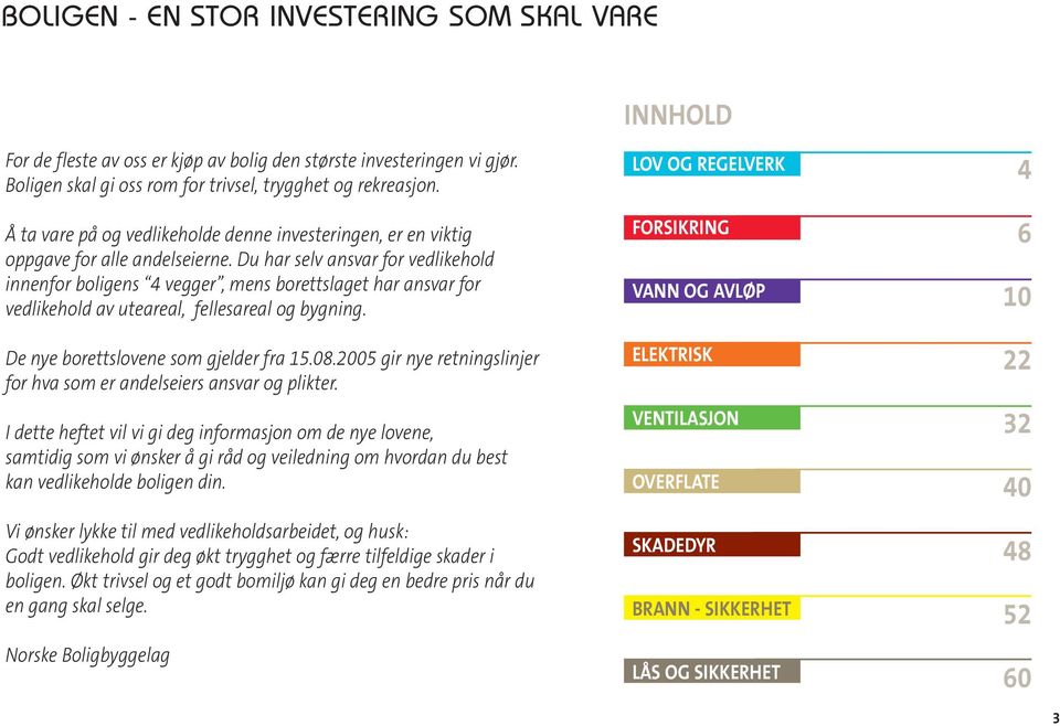 Du har selv ansvar for vedlikehold innenfor boligens 4 vegger, mens borettslaget har ansvar for vedlikehold av uteareal, fellesareal og bygning. De nye borettslovene som gjelder fra 15.08.