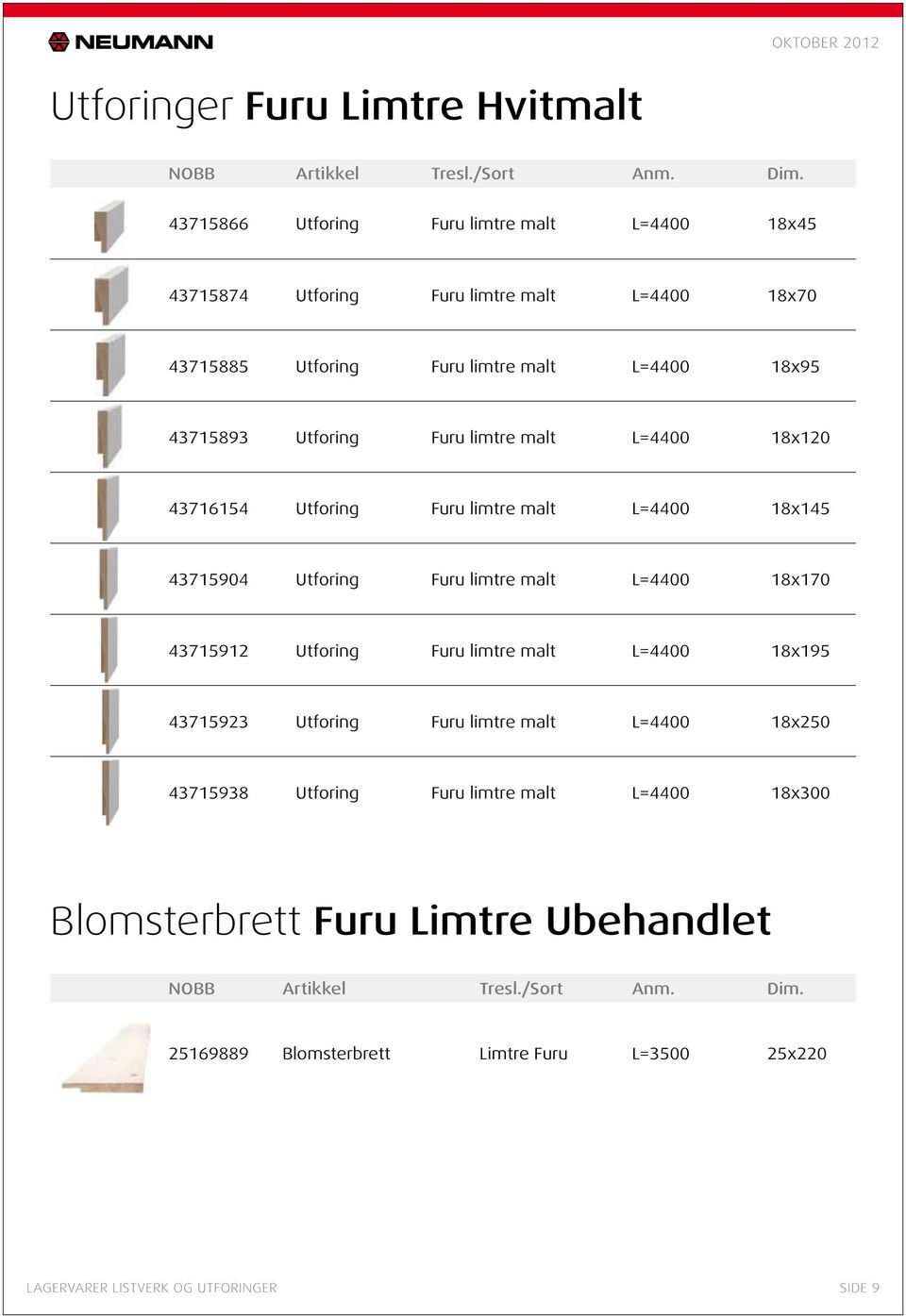 43715904 Utforing Furu limtre malt L=4400 18x170 43715912 Utforing Furu limtre malt L=4400 18x195 43715923 Utforing Furu limtre malt L=4400