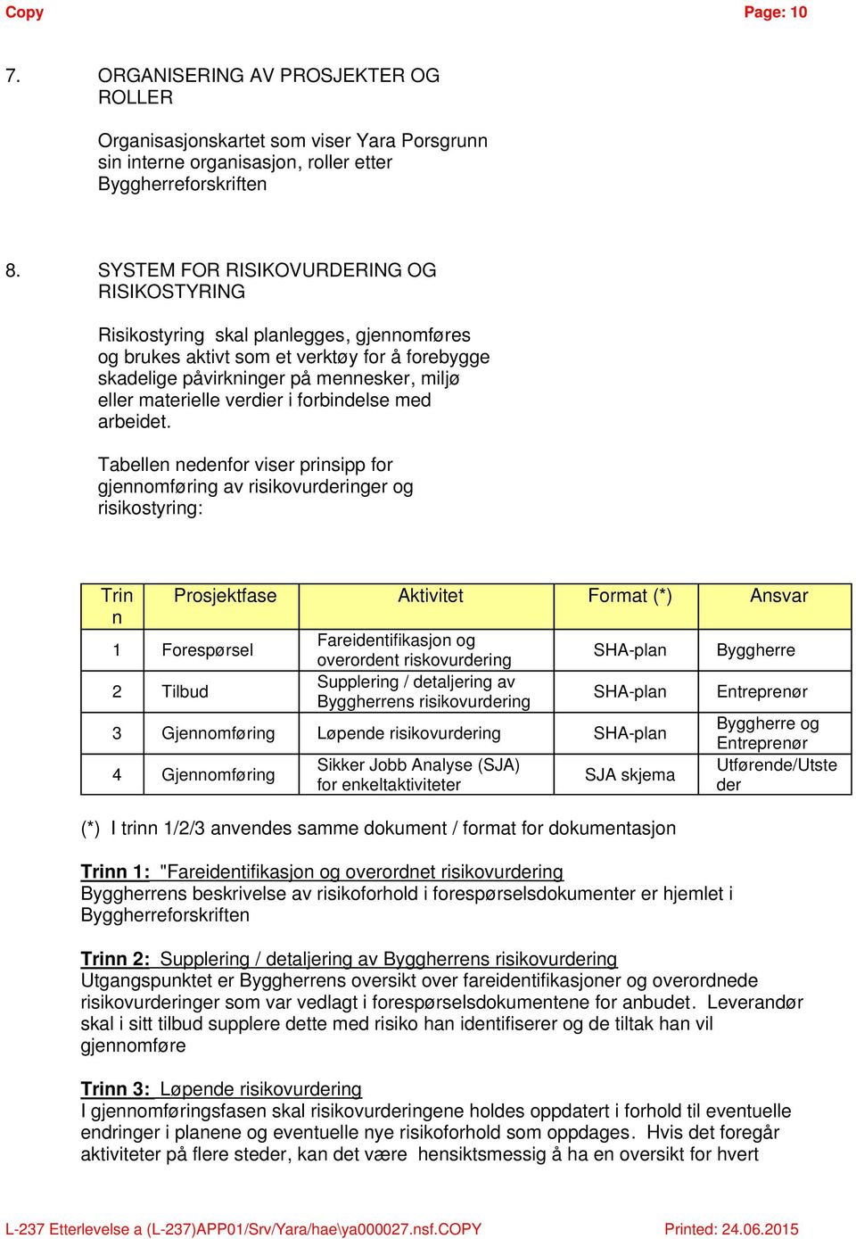 verdier i forbindelse med arbeidet.