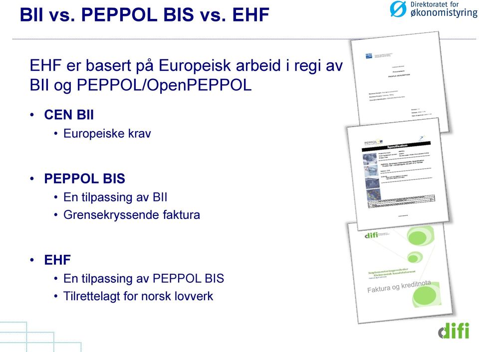 PEPPOL/OpenPEPPOL CEN BII Europeiske krav PEPPOL BIS En