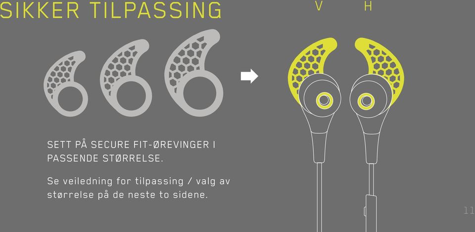 Se veiledning for tilpassing / valg