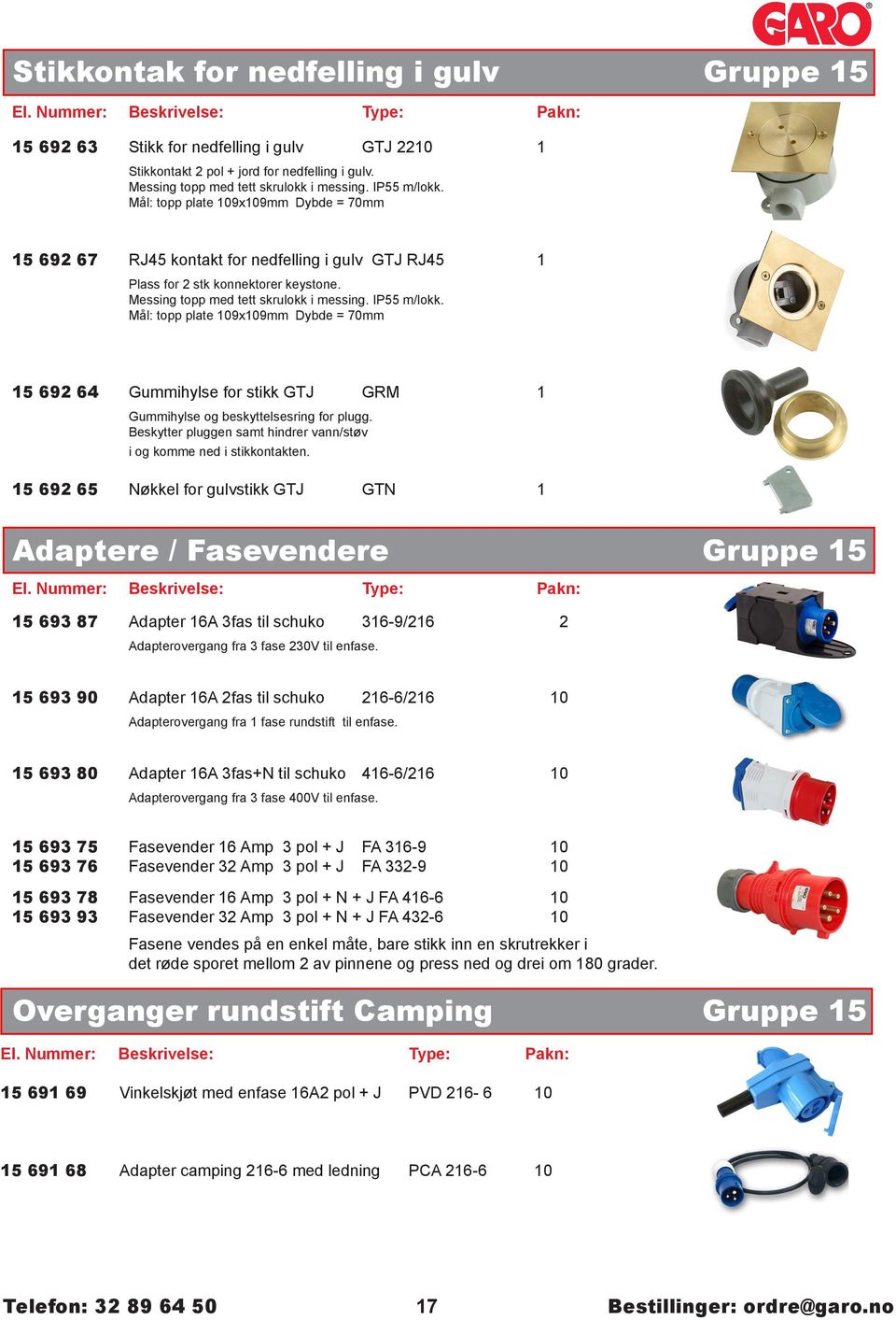 IP55 m/lokk. Mål: topp plate 109x109mm Dybde = 70mm 15 692 64 Gummihylse for stikk GTJ GRM 1 390,00 Gummihylse og beskyttelsesring for plugg.