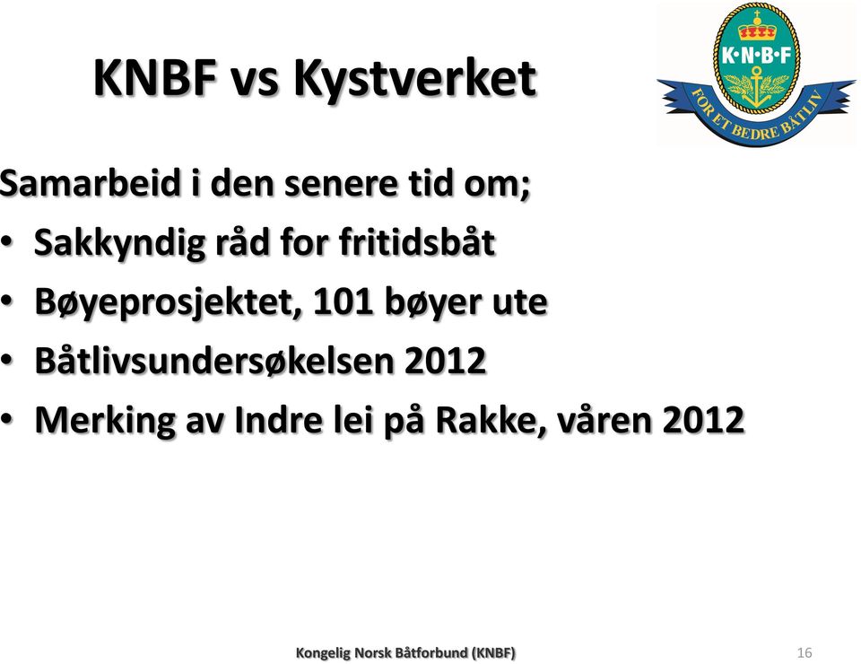 bøyer ute Båtlivsundersøkelsen 2012 Merking av Indre