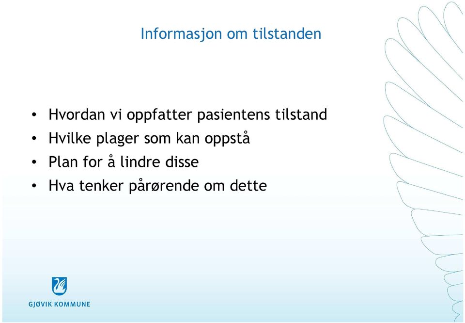 plager som kan oppstå Plan for å