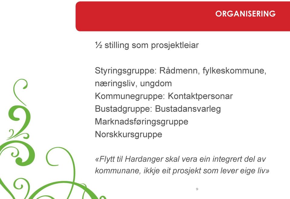 Bustadgruppe: Bustadansvarleg Marknadsføringsgruppe Norskkursgruppe «Flytt