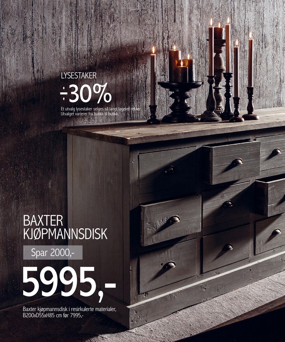 BAXTER KJØPMANNSDISK Spar 2000,- 5995,Baxter