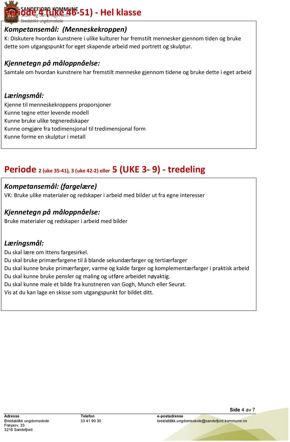 Samtale om hvordan kunstnere har fremstilt menneske gjennom tidene og bruke dette i eget arbeid Kjenne til menneskekroppens proporsjoner Kunne tegne etter levende modell Kunne bruke ulike