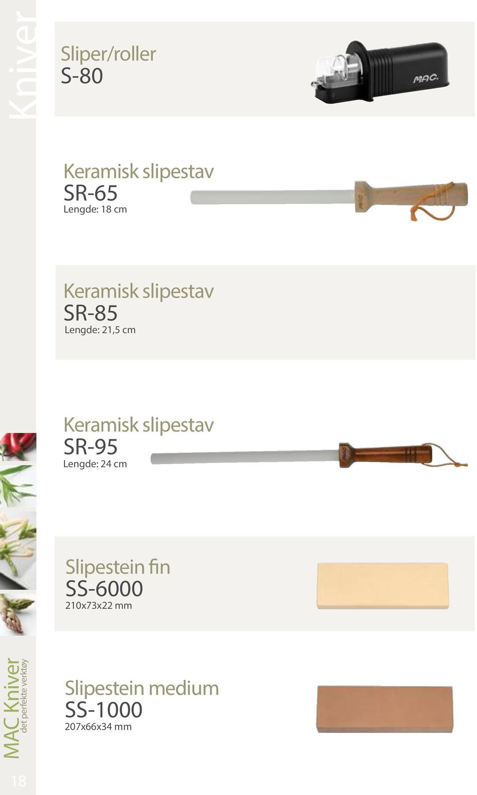 Keramisk slipestav SR-95 Lengde: 24 cm Slipestein fin