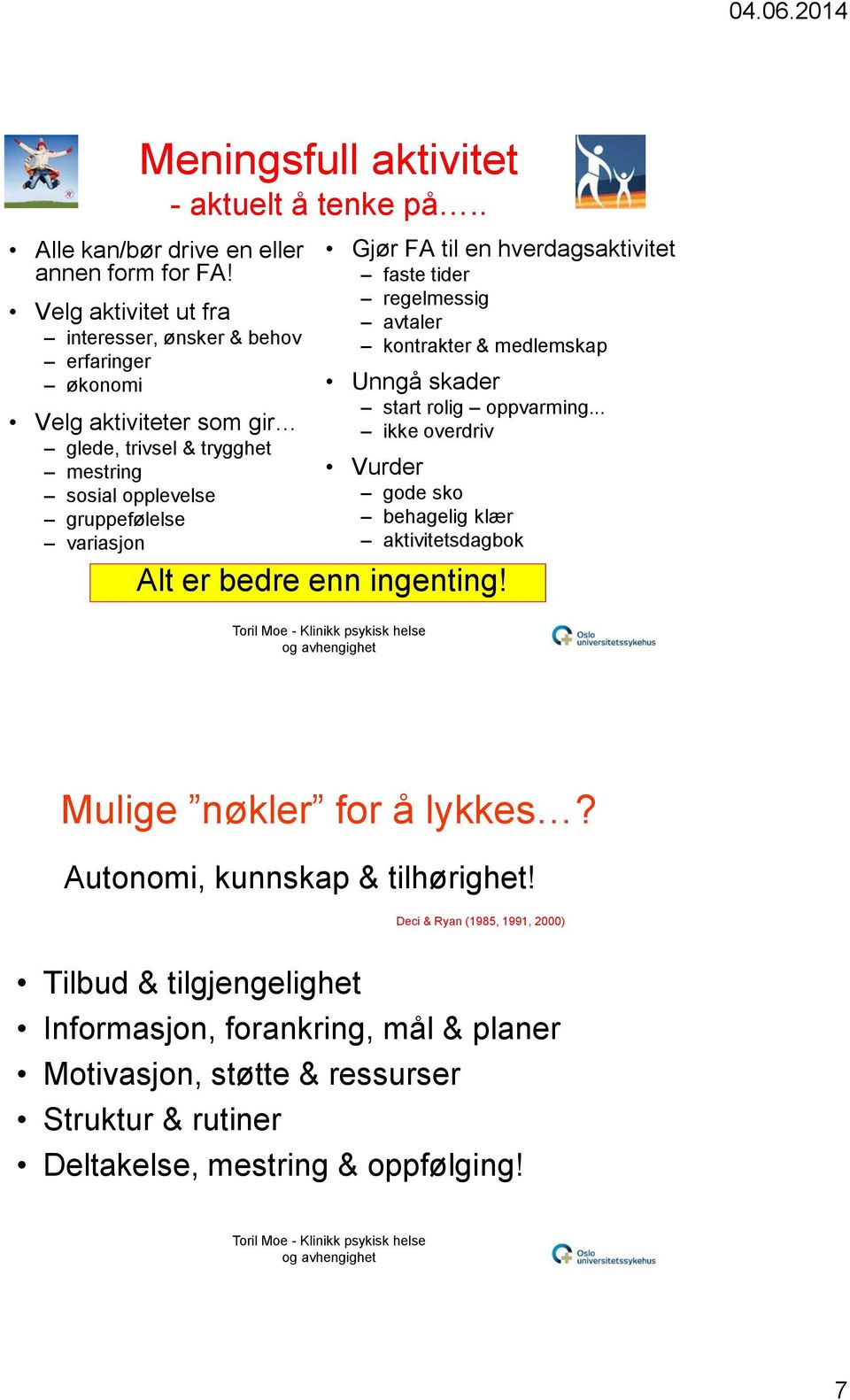 til en hverdagsaktivitet faste tider regelmessig avtaler kontrakter & medlemskap Unngå skader start rolig oppvarming.