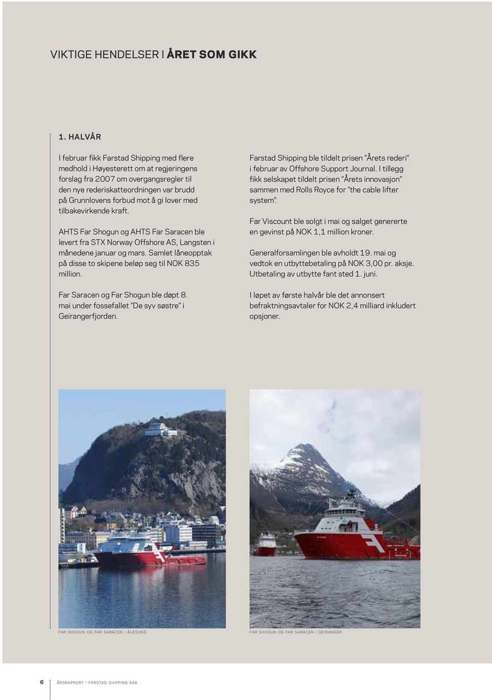 gi lover med tilbakevirkende kraft. AHTS Far Shogun og AHTS Far Saracen ble levert fra STX Norway Offshore AS, Langsten i månedene januar og mars.