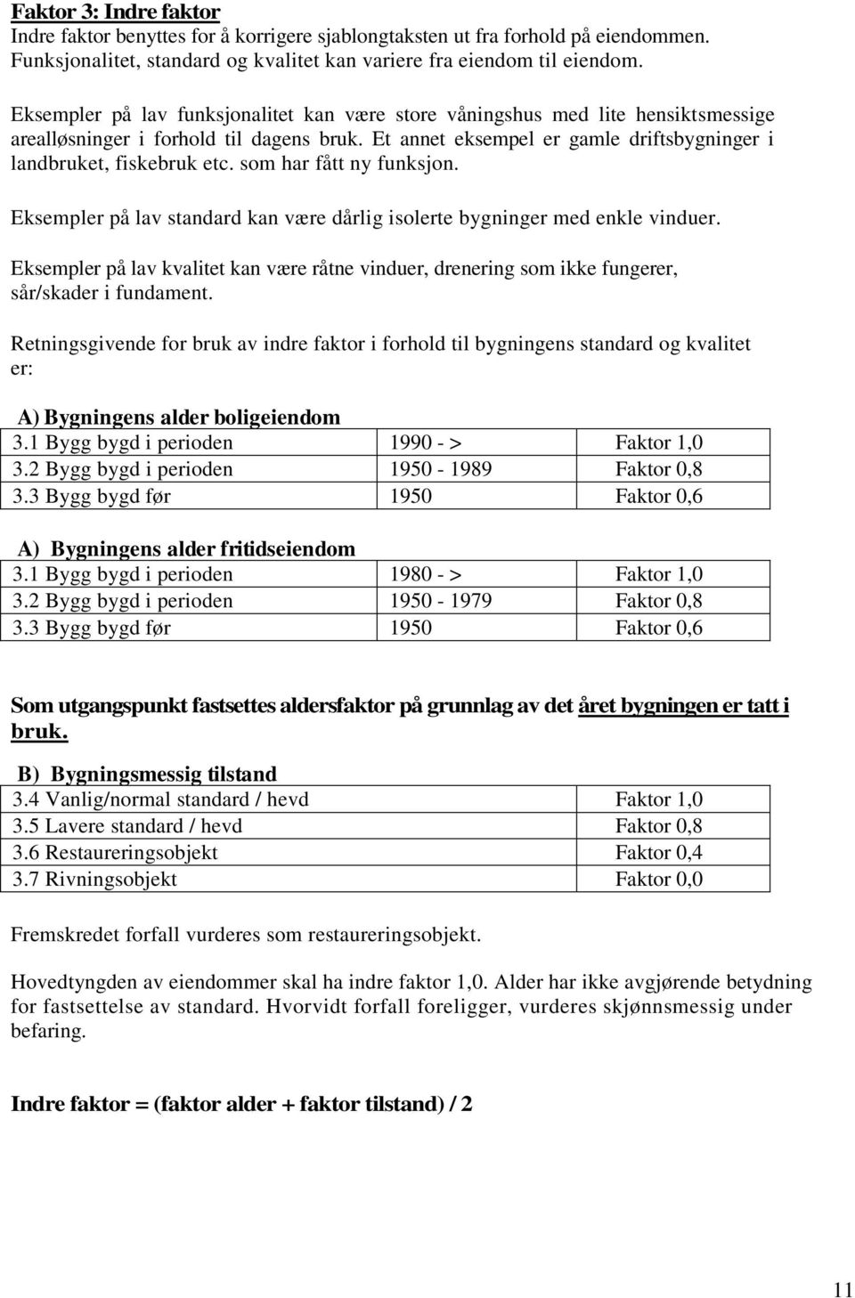 som har fått ny funksjon. Eksempler på lav standard kan være dårlig isolerte bygninger med enkle vinduer.