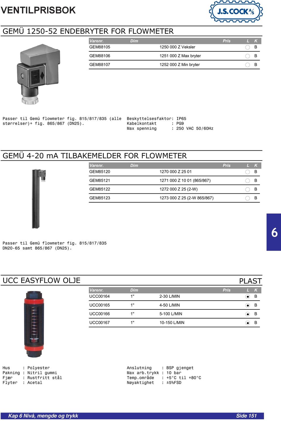 Beskyttelsesfaktor: IP5 Kabelkontakt : PG9 Max spenning : 250 VAC 50/0Hz GEMÜ 4-20 ma TILBAKEMELDER FOR FLOWMETER GEM85120 1270 000 Z 25 01 B GEM85121 1271 000 Z 10 01 (85/87) B GEM85122 1272 000 Z