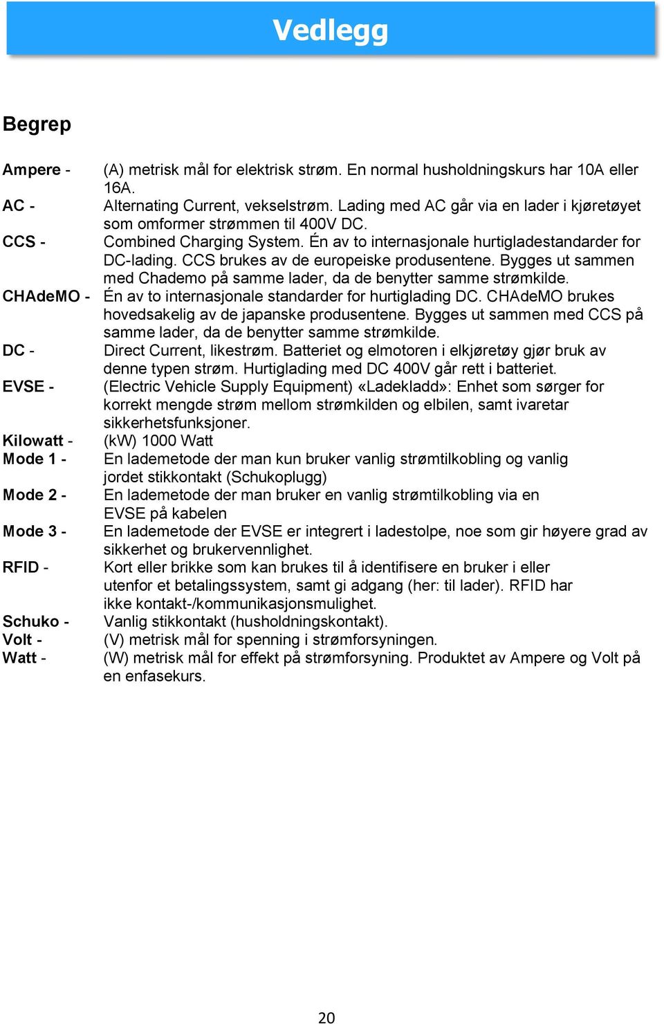 CCS brukes av de europeiske produsentene. Bygges ut sammen med Chademo på samme lader, da de benytter samme strømkilde. CHAdeMO - Én av to internasjonale standarder for hurtiglading DC.