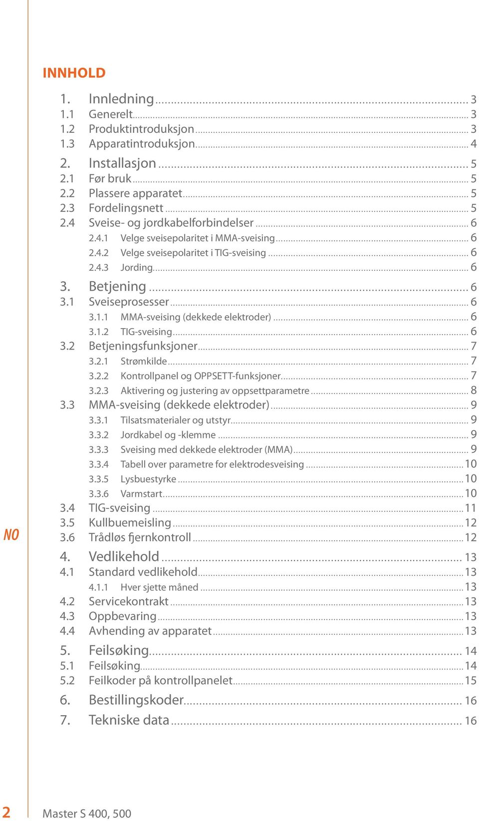 .. 6 3.1.2 TIG-sveising... 6 3.2 Betjeningsfunksjoner... 7 3.2.1 Strømkilde... 7 3.2.2 Kontrollpanel og OPPSETT-funksjoner... 7 3.2.3 Aktivering og justering av oppsettparametre... 8 3.