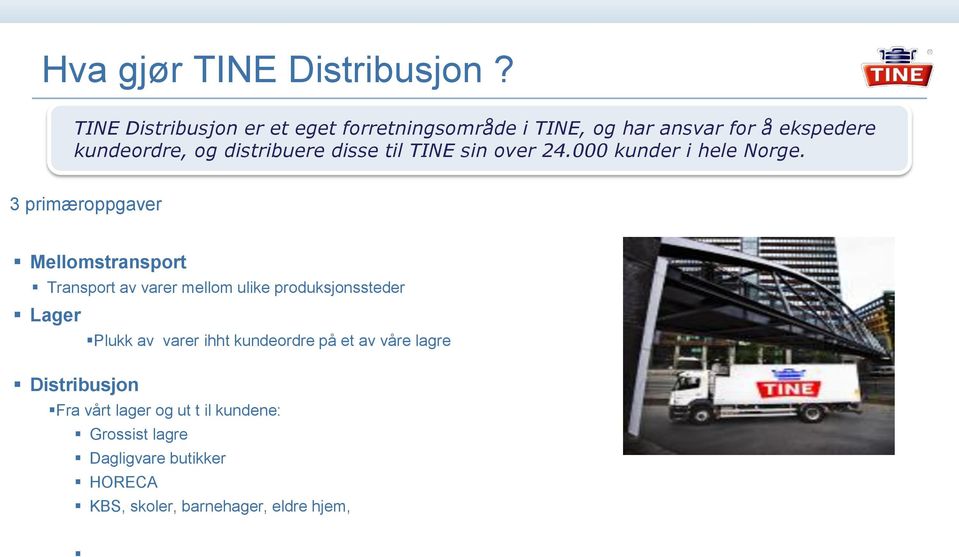 disse til TINE sin over 24.000 kunder i hele Norge.