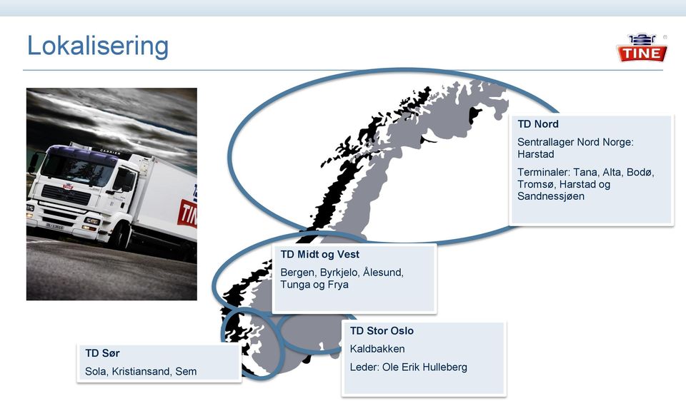 TD Midt og Vest Bergen, Byrkjelo, Ålesund, Tunga og Frya TD Sør