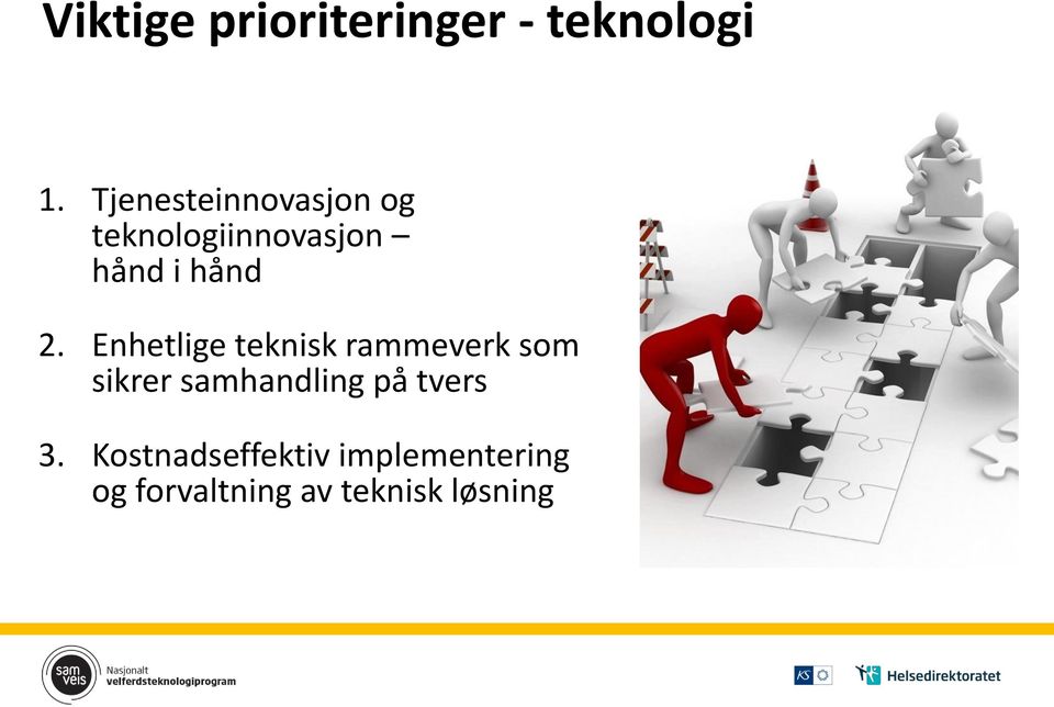 Enhetlige teknisk rammeverk som sikrer samhandling på