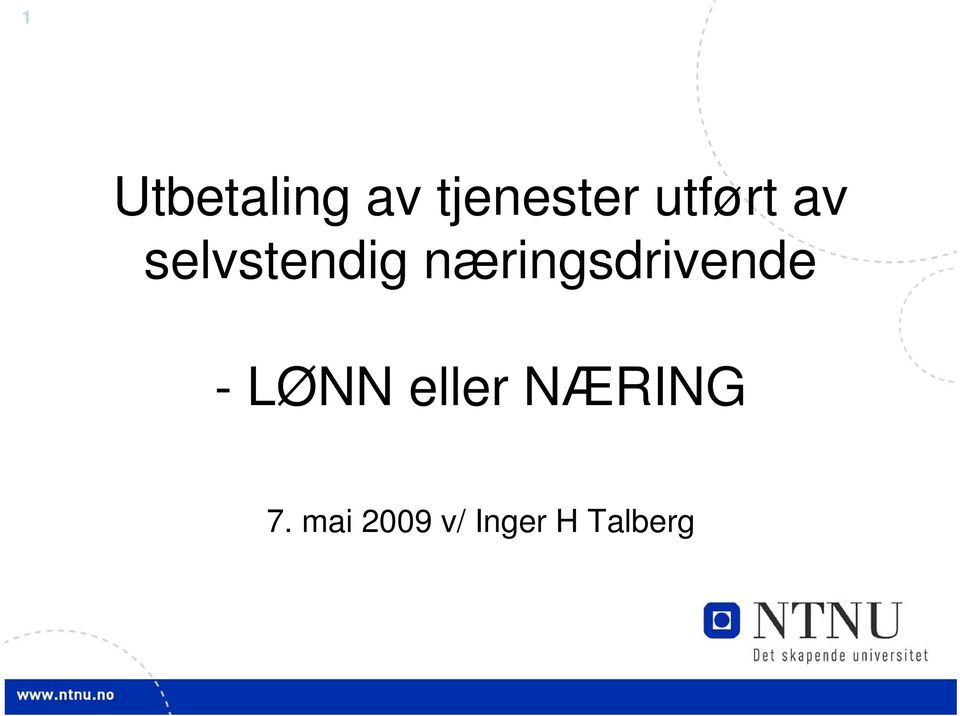 næringsdrivende - LØNN eller