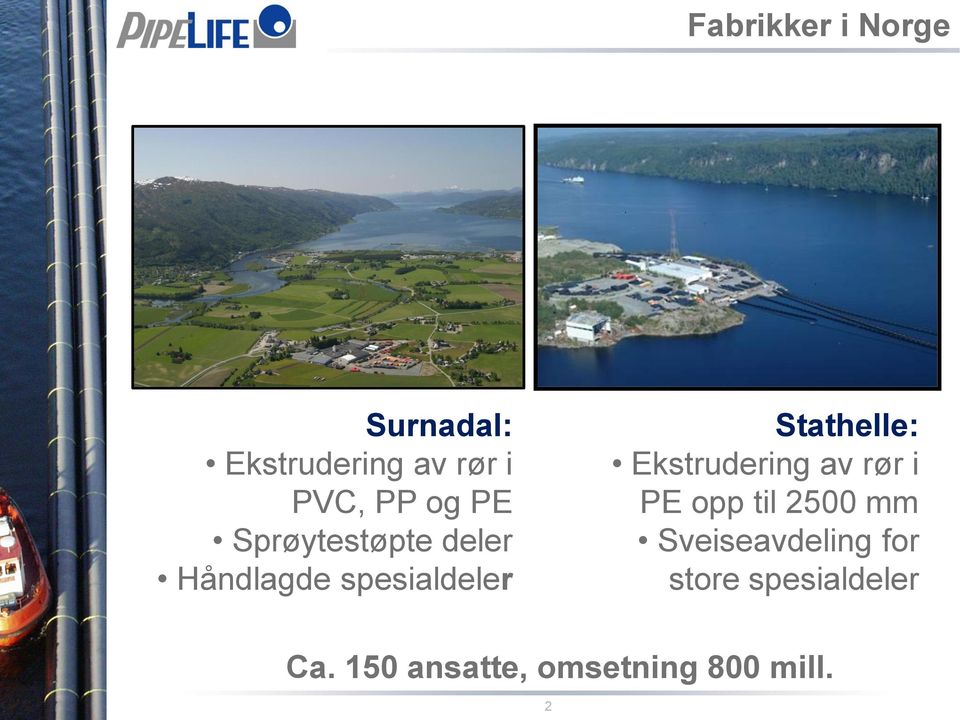 Stathelle: Ekstrudering av rør i PE opp til 2500 mm