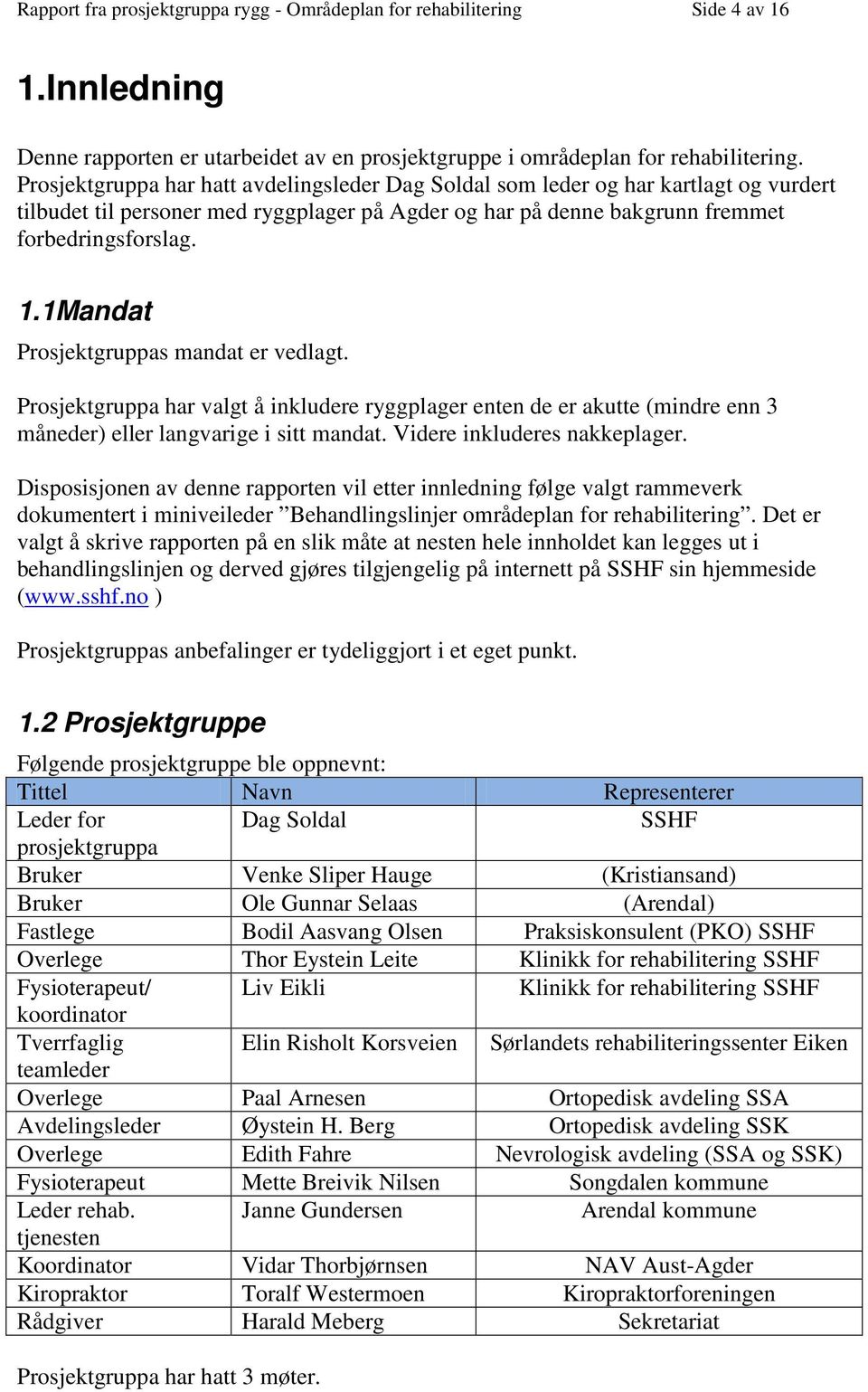 1Mandat Prosjektgruppas mandat er vedlagt. Prosjektgruppa har valgt å inkludere ryggplager enten de er akutte (mindre enn 3 måneder) eller langvarige i sitt mandat. Videre inkluderes nakkeplager.