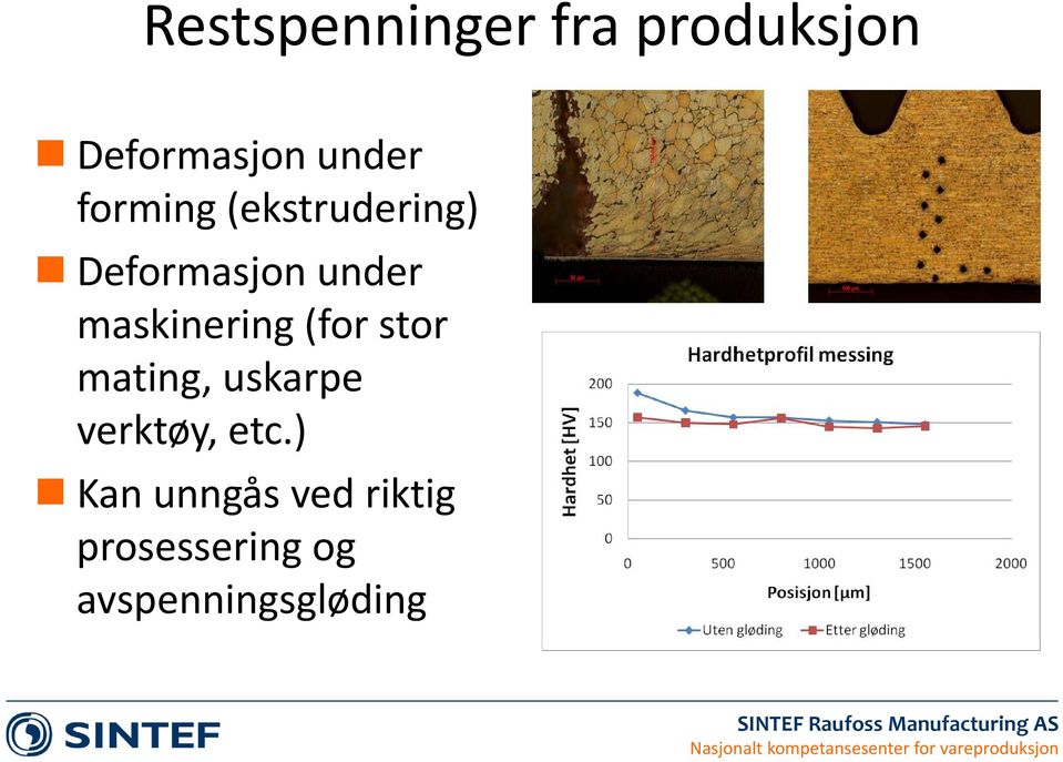 maskinering (for stor mating, uskarpe verktøy,