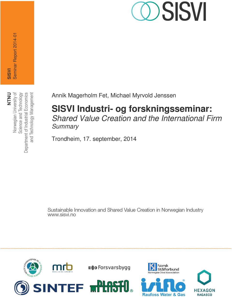 forskningsseminar: Shared Value Creation and the