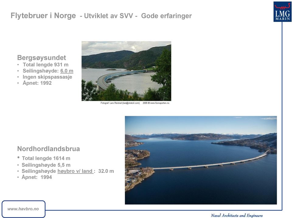 0 m Ingen skipspassasje Åpnet: 1992 Nordhordlandsbrua Total