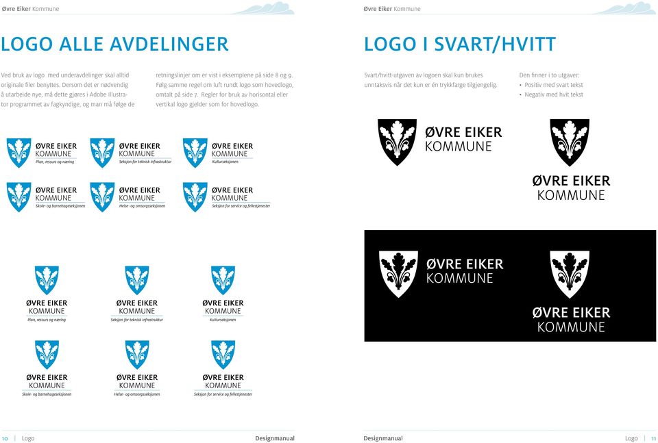 Følg samme regel om luft rundt logo som hovedlogo, omtalt på side 7. Regler for bruk av horisontal eller vertikal logo gjelder som for hovedlogo.