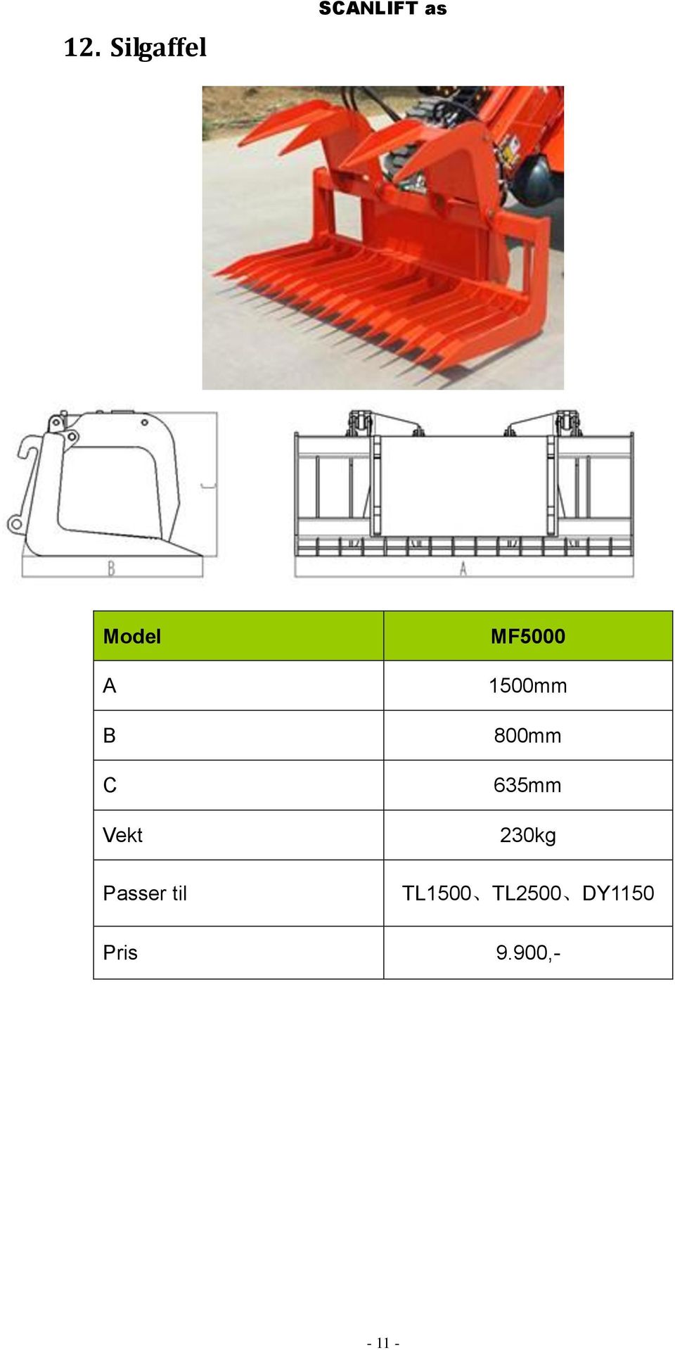 635mm 230kg TL1500