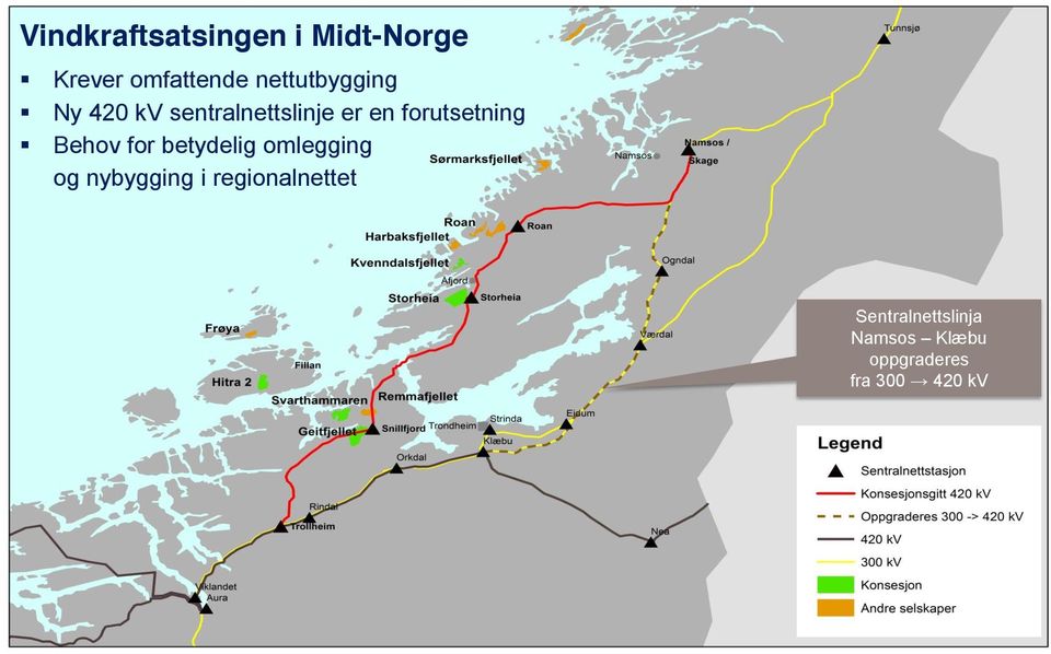 betydelig omlegging og nybygging i regionalnettet