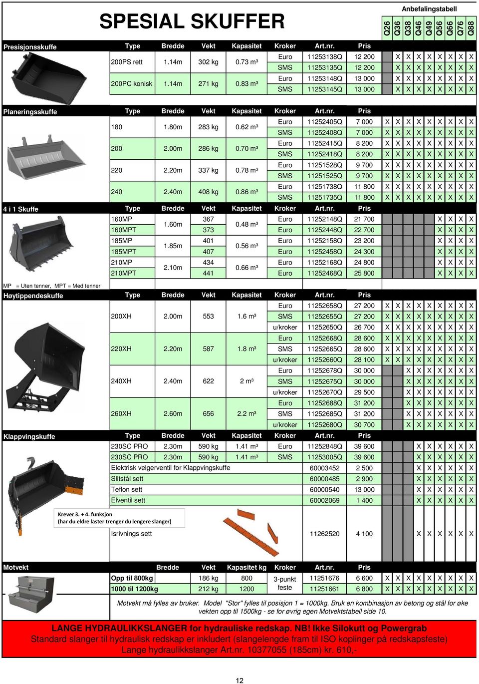 40m 283 kg 286 kg 337 kg 408 kg 0.62 m³ 0.70 m³ 0.78 m³ 0.