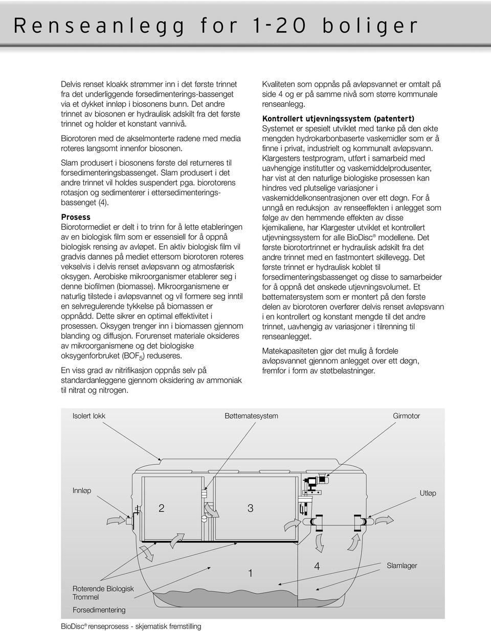 Slam produsert i biosonens første del returneres til forsedimenteringsbassenget. Slam produsert i det andre trinnet vil holdes suspendert pga.