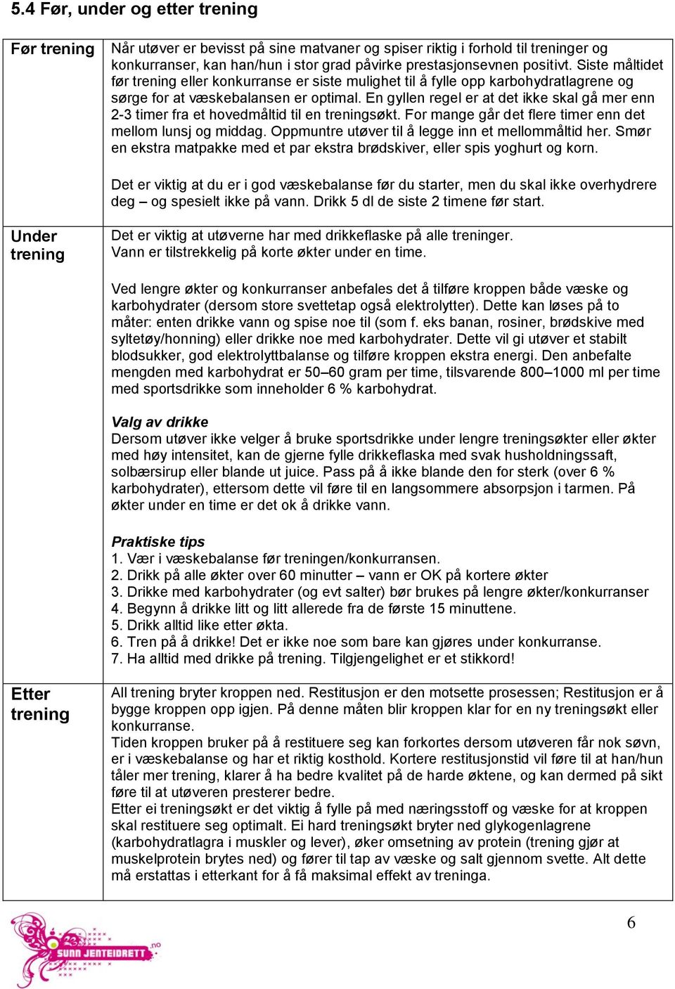 En gyllen regel er at det ikke skal gå mer enn 2-3 timer fra et hovedmåltid til en treningsøkt. For mange går det flere timer enn det mellom lunsj og middag.