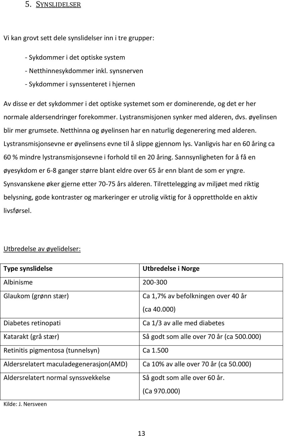 Lystransmisjonen synker med alderen, dvs. øyelinsen blir mer grumsete. Netthinna og øyelinsen har en naturlig degenerering med alderen. Lystransmisjonsevne er øyelinsens evne til å slippe gjennom lys.