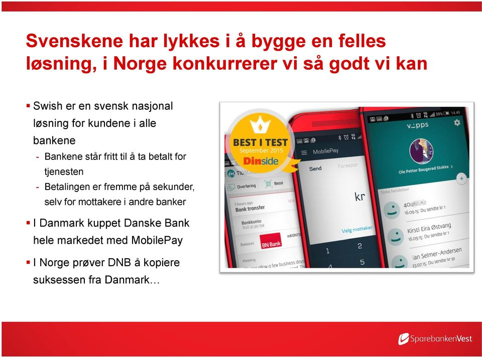 for tjenesten - Betalingen er fremme på sekunder, selv for mottakere i andre banker I Danmark
