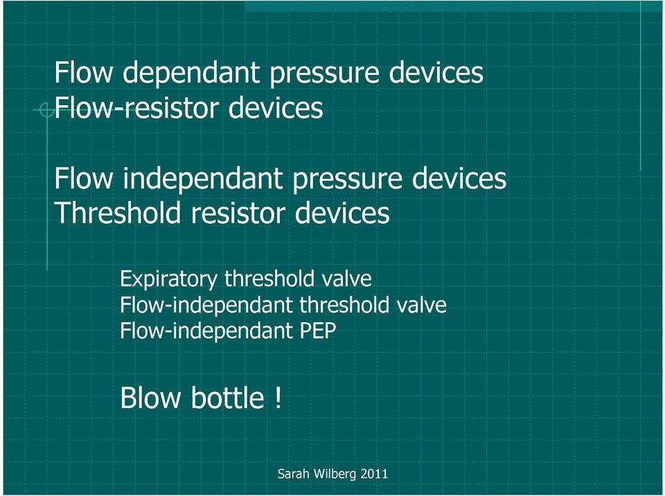 resistor devices Expiratory threshold valve