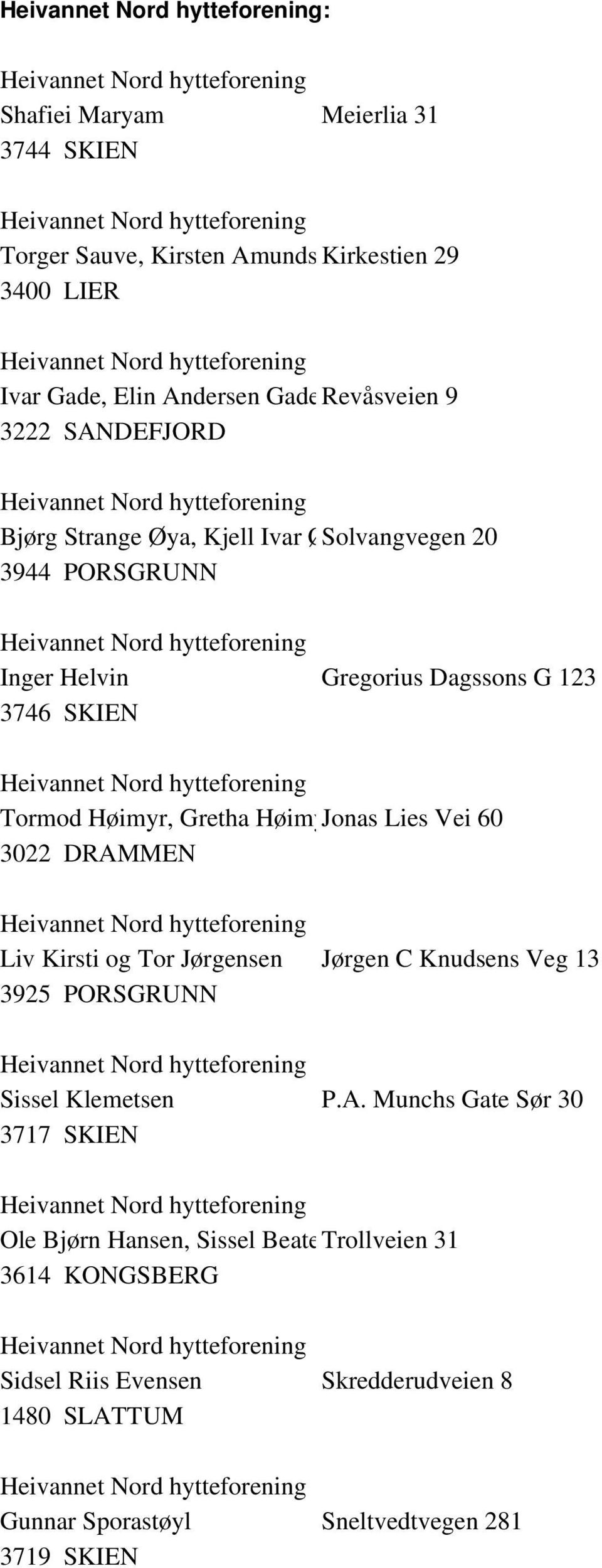 HøimyJonas Lies Vei 60 3022 DRAM