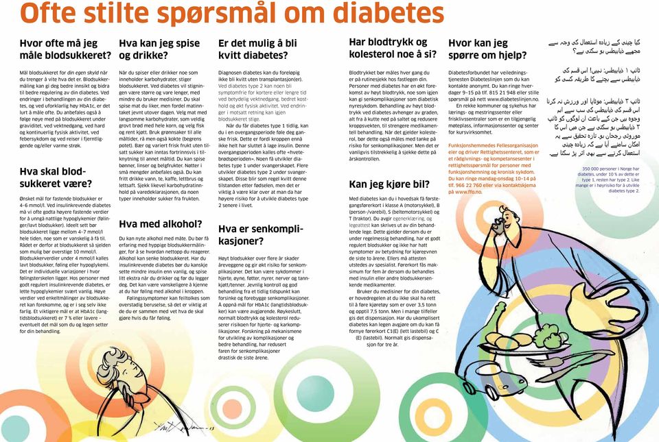 start Vi hjelper deg «Hvilke rettigheter har jeg?» «Hva er symptomene på  diabetes?» «Tar ikke jeg kontroll over min diabetes, meg. - PDF Gratis  nedlasting