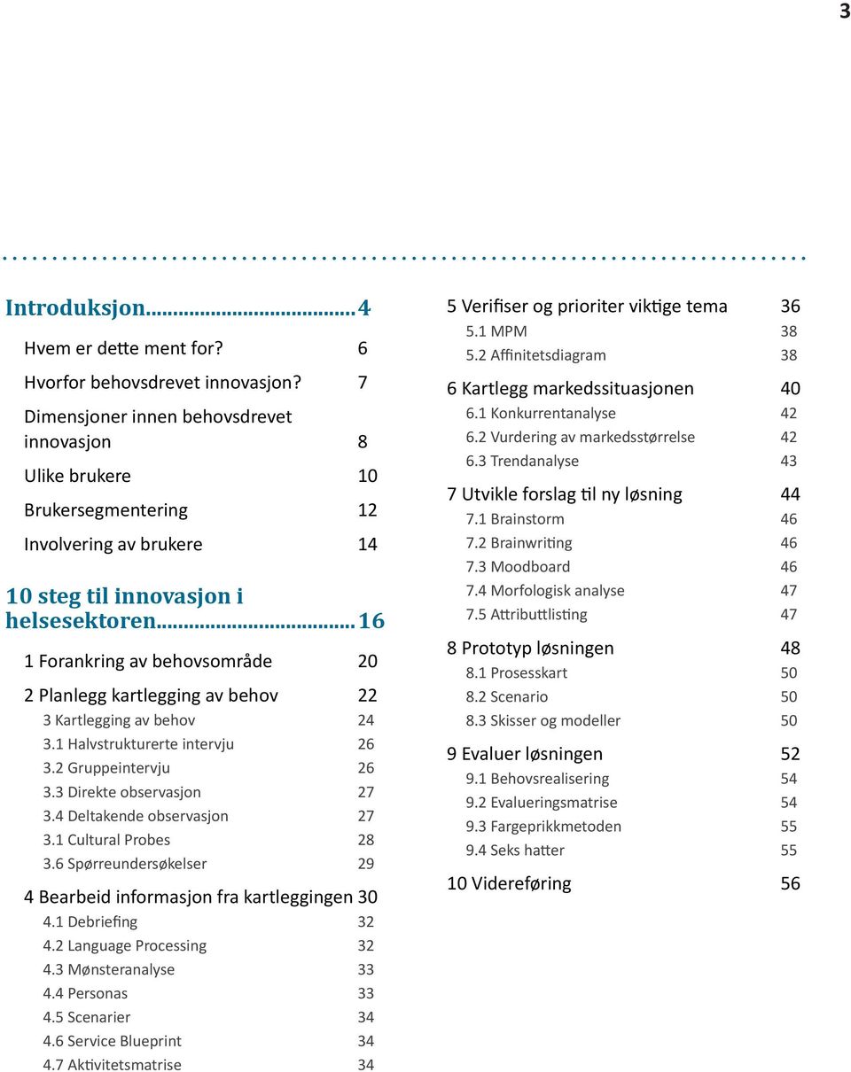 .. 16 1 Forankring av behovsområde 20 2 Planlegg kartlegging av behov 22 3 Kartlegging av behov 24 3.1 Halvstrukturerte intervju 26 3.2 Gruppeintervju 26 3.3 Direkte observasjon 27 3.