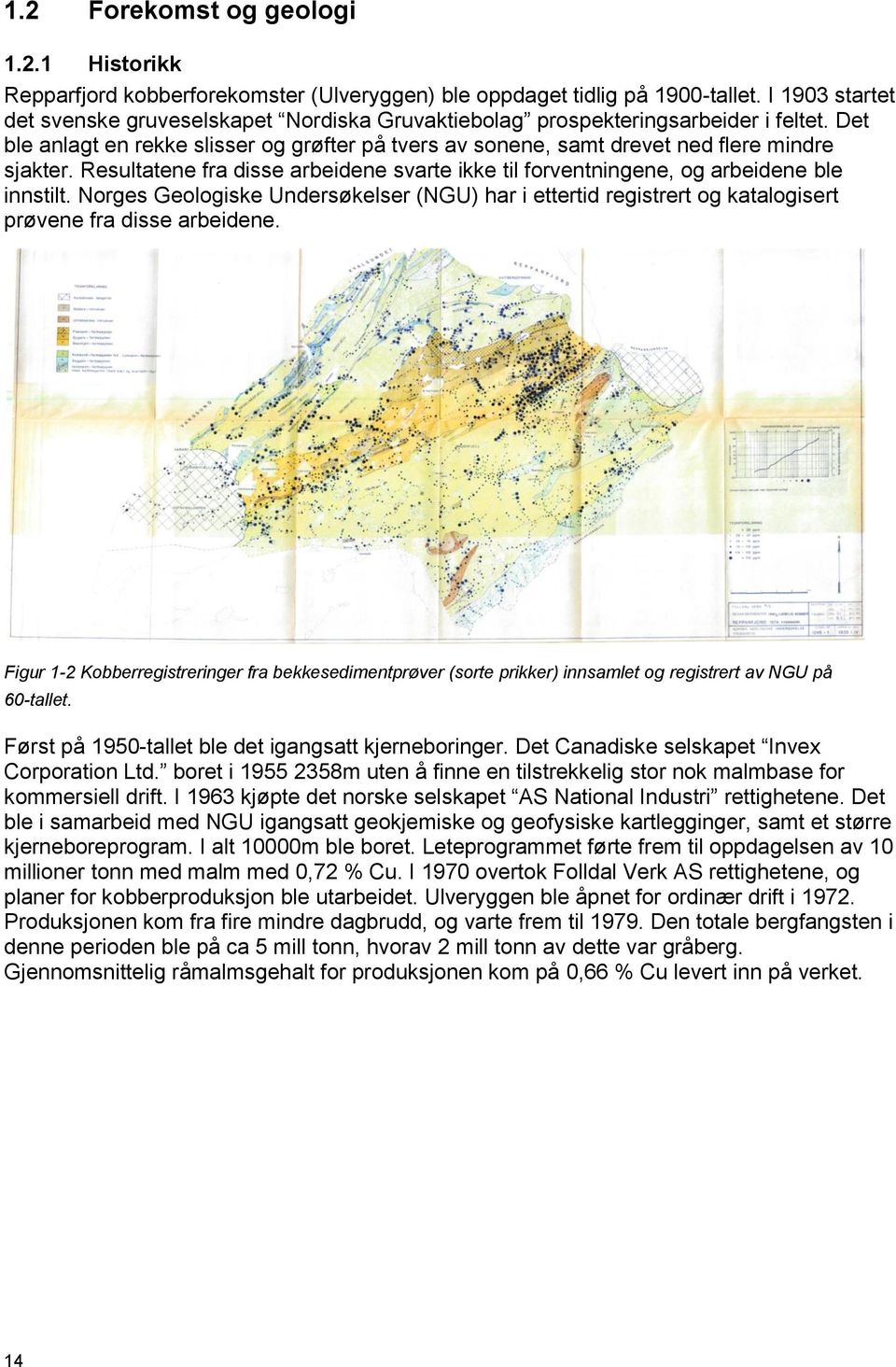 Resultatene fra disse arbeidene svarte ikke til forventningene, og arbeidene ble innstilt. Norges Geologiske Undersøkelser (NGU) har i ettertid registrert og katalogisert prøvene fra disse arbeidene.