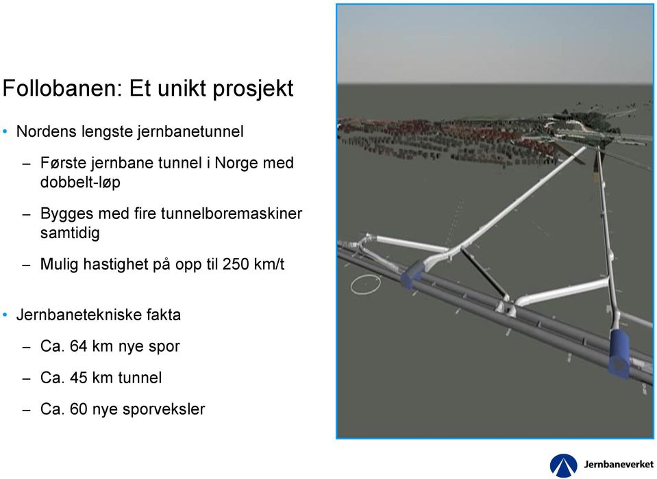 tunnelboremaskiner samtidig Mulig hastighet på opp til 250 km/t