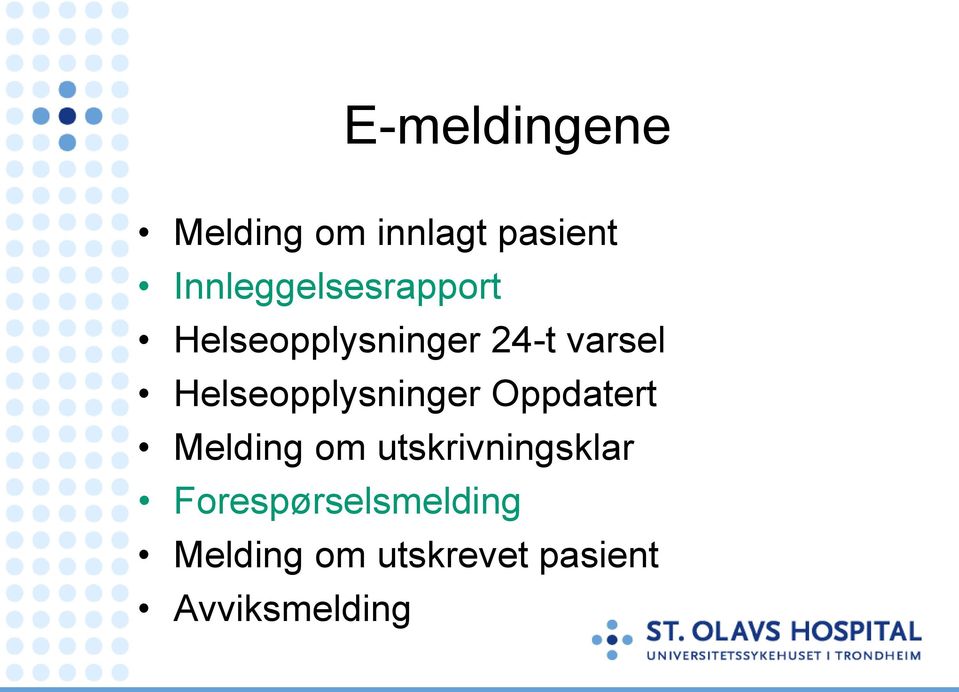 Helseopplysninger Oppdatert Melding om