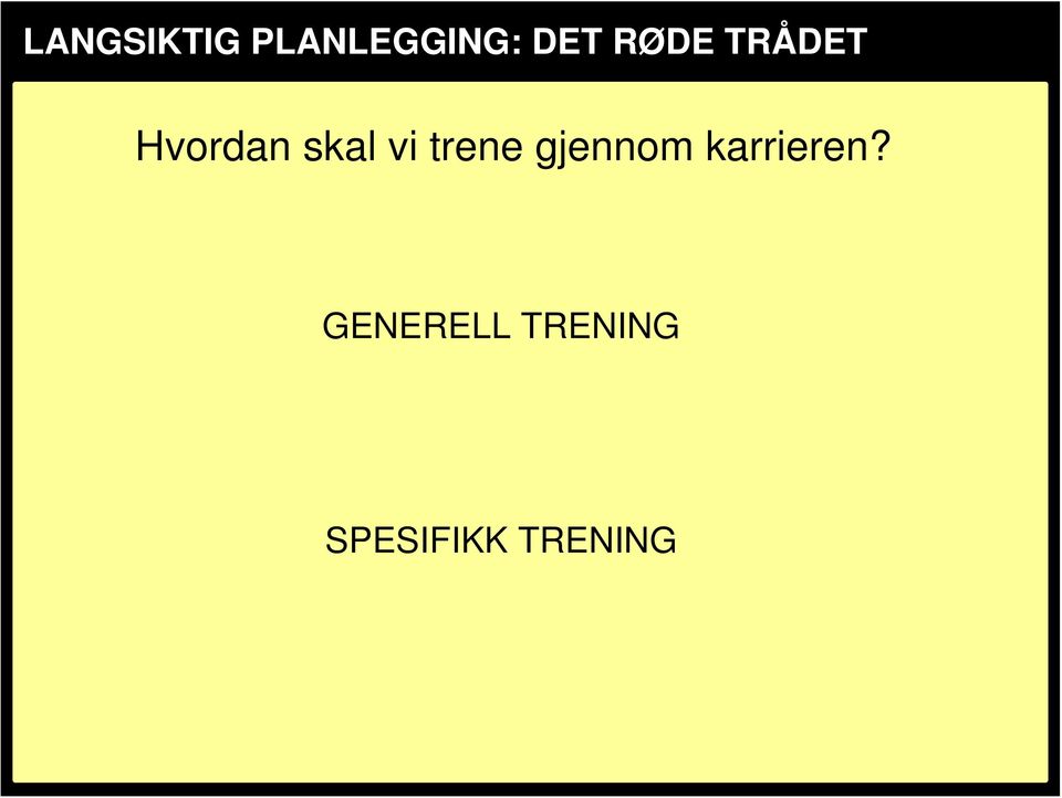 Skal man trene likt barmark gjennom hele karrieren?