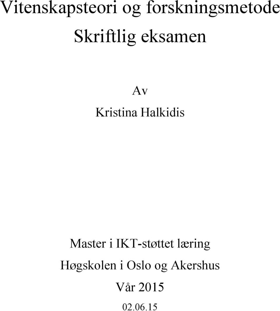 Halkidis Master i IKT-støttet læring